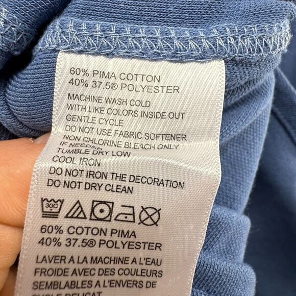 Tommy Bahama Shirt Mens XL Blue Islandzone Cotton Knit Preppy Flap Pockets Solid - Picture 10 of 12